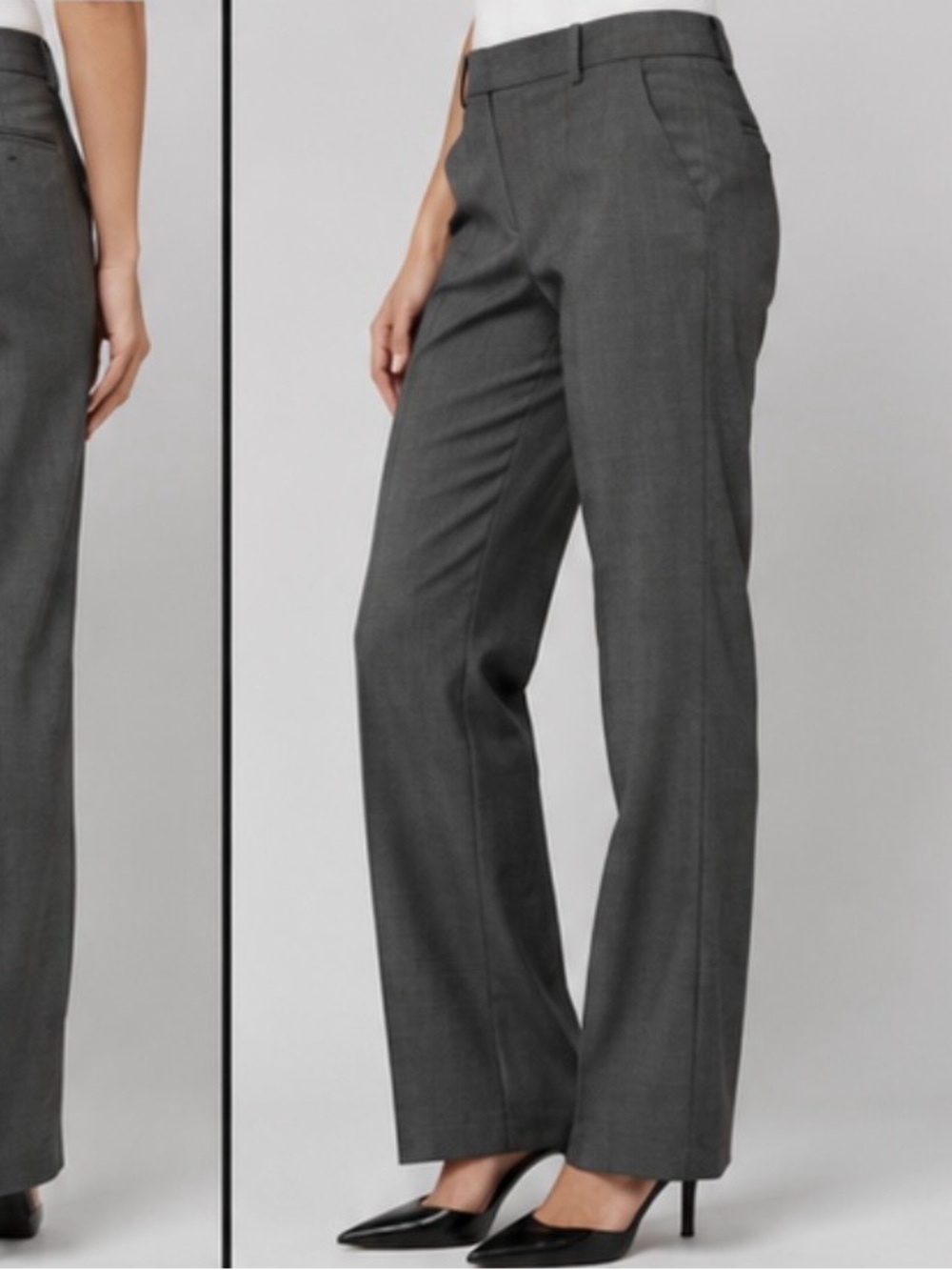 Apt. 9 Women’s Gray Straight Leg Dress Pants Size 8 Stretch Career Office Slacks